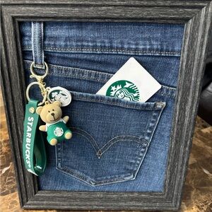 Starbucks Blue Denim Frame with Green Keychain